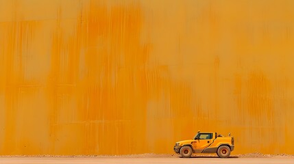 Poster - Skid steer Loader Transporting and Moving Construction Materials Equipment and Supplies on Blurred Industrial Worksite or Factory Background