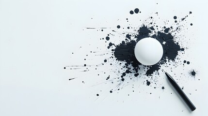 Poster - Spilled ink with a pen lying beside a visual metaphor for the process of making mistakes and the opportunities for growth creativity and problem solving that can arise from them