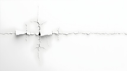 Poster - Torn Paper Stitched with Thread   Concept of Reconciliation Healing and Closure through a Minimalist Abstract Design