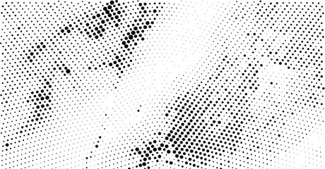 Wall Mural - Abstract monochrome halftone background. Wide vector illustration	
