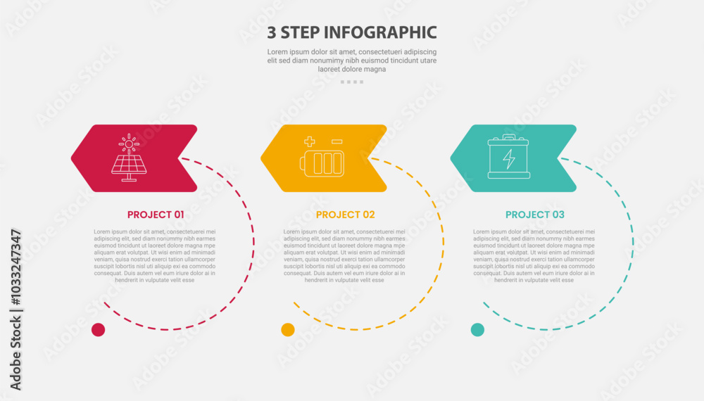 3 points template infographic outline style with 3 point step template ...