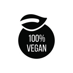 Aufkleber - 100% vegan icon web design in vector