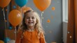 © Alteisen Riese - Female caucasian girl in orange attire on kid background