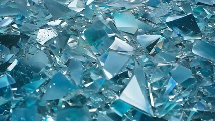 Poster - Discover colorful shards of broken glass glistening under bright light in a mesmerizing close-up shot
