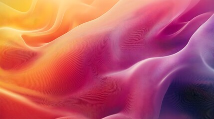 Poster - Abstract Wavy Lines  Pink  Orange  Purple  Gradient Background