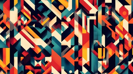 Poster - Abstract Geometric Pattern with Bold Colors and Shapes