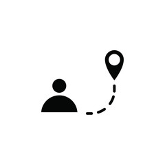 Poster - Man going to destination icon web design in vector