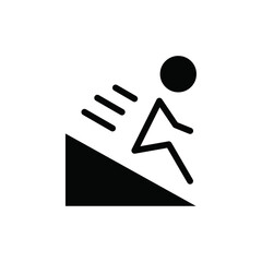 Aufkleber - Man slide on slope icon web design in vector