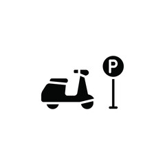 Poster - motorbike parking icon web design in vector
