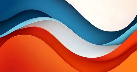 Red, blue, and white background with abstract shapes vector presentation banner template design concept. 