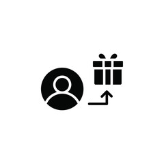 Poster - Person offer gift icon web design in vector