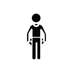 Aufkleber - poor person empty pockets icon web design in vector