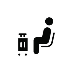 Poster - Traveler sitting in the airport lounge icon web design in vector