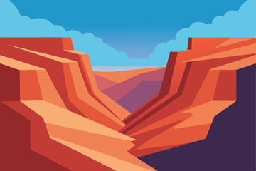 Canyon minimal flat design vector illustration