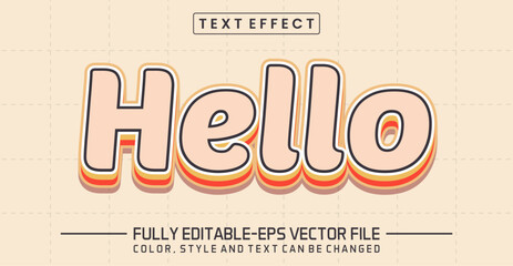 Poster - Hello font Text effect editable