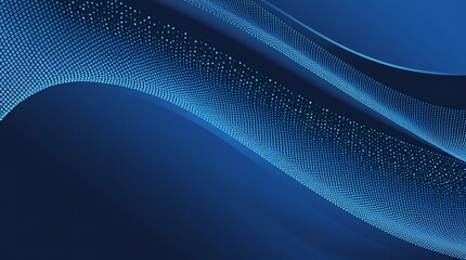 Aufkleber - Abstract digital artwork illustration featuring a flowing wave like pattern against a dark blue background consists of a series of fine, interconnected lines forming a mesh texture