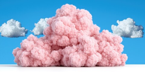 Wall Mural - Pink Fluffy Cloud Dreamy Sky Abstract Background