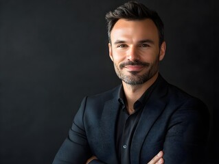 Portrait of a Confident Man in a Suit with a Friendly Smile