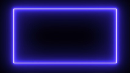 Wall Mural - neon light frame sign. neon rectangle frame illustration. neon rectangle frame loop illustration.
