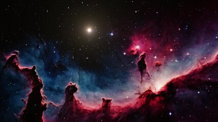 Wall Mural - colorful nebula with stars, space nebulae 4k