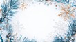 © wpw - Elegant watercolor frame adorned with delicate snowflakes and winter branches, perfect for your text.