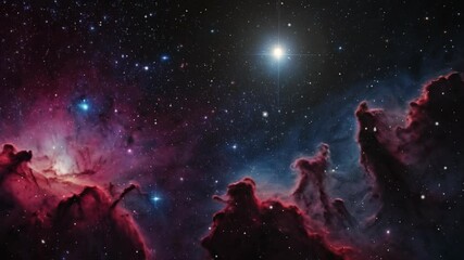 Wall Mural - nebula in space textured background 4k