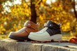© VibrantLens - Two pairs of stylish shoes in fall colors.