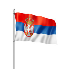 Wall Mural - Serbian flag isolated on white