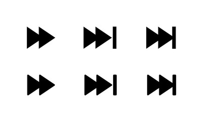 Fototapete - Forward icon set of media player element. Next track sign symbol