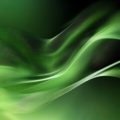 Fototapete - Abstract green digital waves rippling gently across smooth background design
