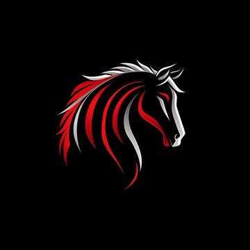 Artistic brown horse head logo design on deep dark background design