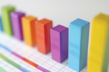 Poster - colorful bar graph showing growth and positive statistics on spreadsheet