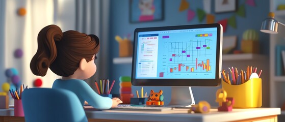 Child using computer for learning and creativity
