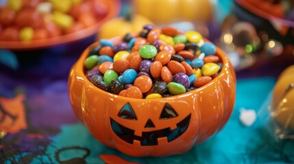 Colorful Candy Bowl for Halloween Celebrations