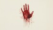 © MakoPoko - Bloodied Handprint of Terror on White Background for Horror Concept