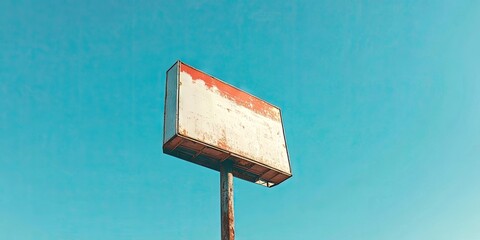 Poster - advertising sign against a clear blue sky