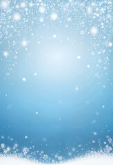 Wall Mural - light blue gradient winter background with snowflakes