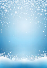 Wall Mural - light blue gradient winter background with snowflakes
