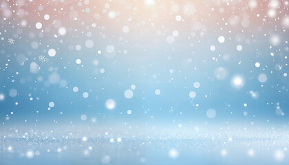 Wall Mural - light blue gradient winter background with snowflakes