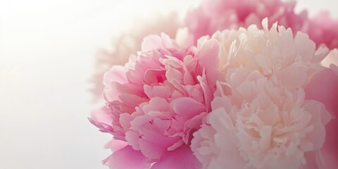 Aufkleber - Peonies on a white background with selective focus.