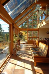 Wall Mural - Investigate how passive solar design can reduce energy use in homes. Discuss the benefits of natural heating and cooling strategies