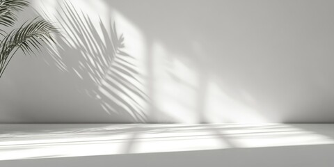Aufkleber - White wall background with shadows and free space for the decoration of your product or text.