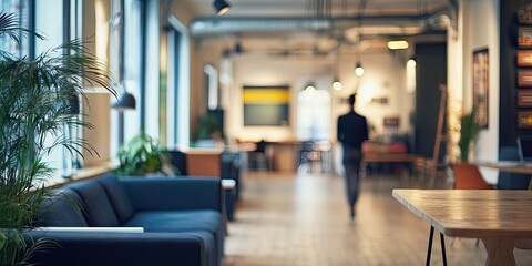 Aufkleber - Blurred backdrop of a co-working space