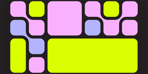 Y2K Trendy Geometry Futuristic shapes. Naive Design elements, Simple bento design. Label pack. Brutalism style. Web frame set, blocks, grid concept. layout. Ui template. Web comics grids, connection
