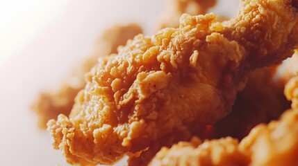 Wall Mural - Fry chicken isolated in white background. 