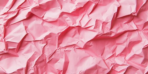 Canvas Print - Crumpled pink paper texture. Top view