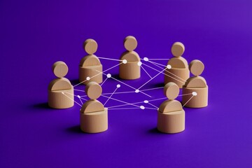 abstract illustration of people icons connected with lines in network