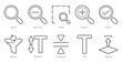 © popcornarts - A set of 10 editing tools icons as search, zoom out, finder