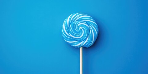 Poster - blue lollipop candy against a blue background