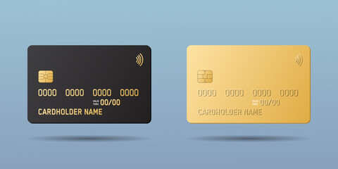 Leinwandbilder - Credit plastic card with emv chip. Contactless payment. NFC bank card.
